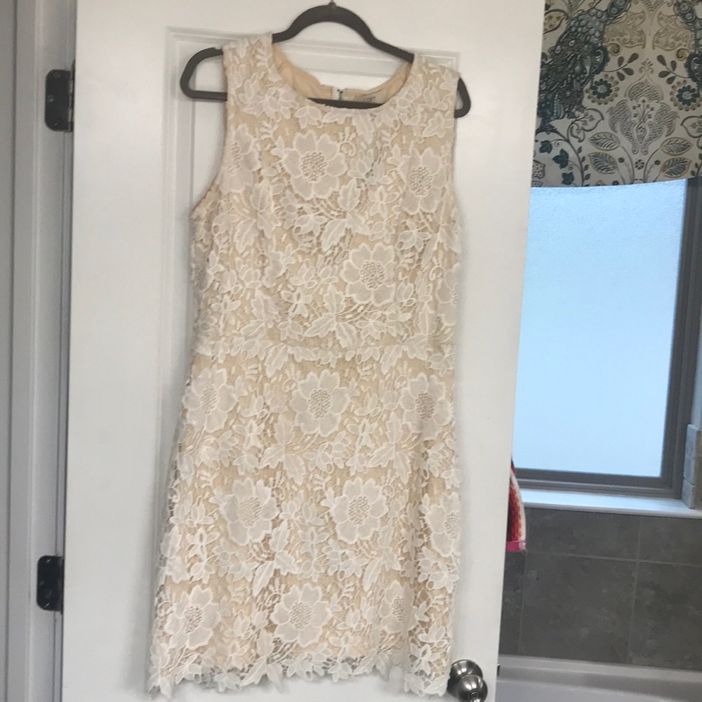 Ann Taylor Loft lace white dress